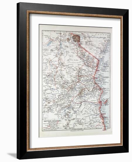 Map of Tanzania Kilimanjaro, 1899-null-Framed Giclee Print