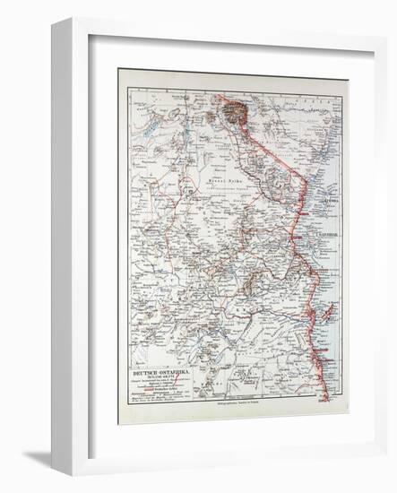 Map of Tanzania Kilimanjaro, 1899-null-Framed Giclee Print