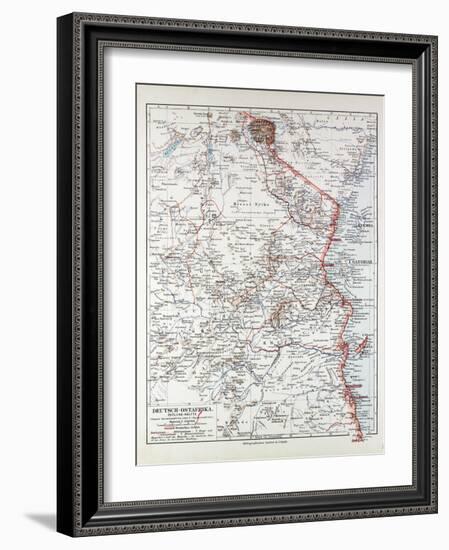 Map of Tanzania Kilimanjaro, 1899-null-Framed Giclee Print