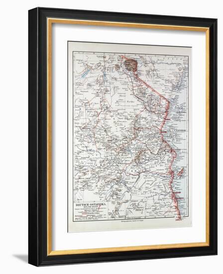 Map of Tanzania Kilimanjaro, 1899-null-Framed Giclee Print