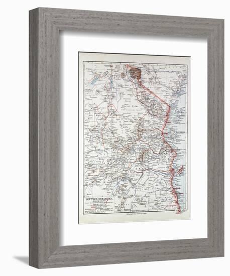 Map of Tanzania Kilimanjaro, 1899-null-Framed Giclee Print