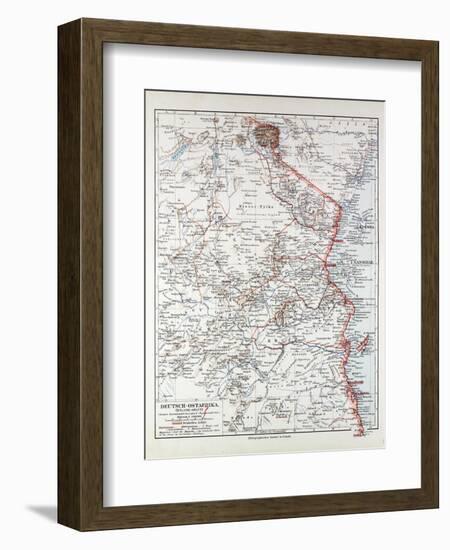 Map of Tanzania Kilimanjaro, 1899-null-Framed Giclee Print