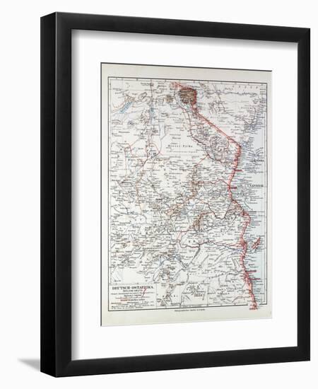 Map of Tanzania Kilimanjaro, 1899-null-Framed Giclee Print