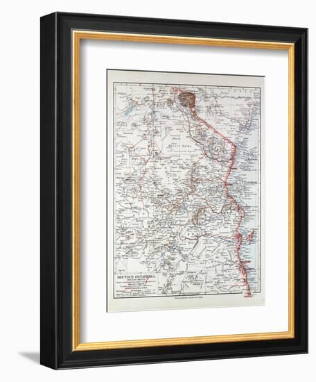 Map of Tanzania Kilimanjaro, 1899-null-Framed Giclee Print