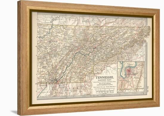 Map of Tennessee, Eastern Part. United States-Encyclopaedia Britannica-Framed Stretched Canvas
