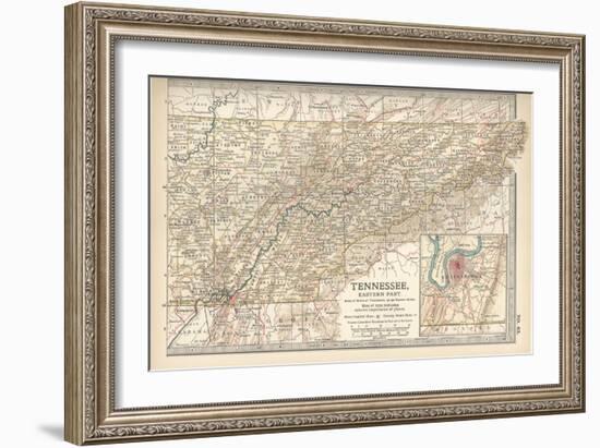 Map of Tennessee, Eastern Part. United States-Encyclopaedia Britannica-Framed Art Print