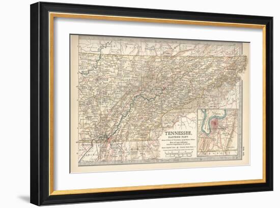 Map of Tennessee, Eastern Part. United States-Encyclopaedia Britannica-Framed Art Print