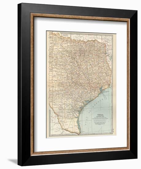 Map of Texas, Eastern Part. United States-Encyclopaedia Britannica-Framed Art Print