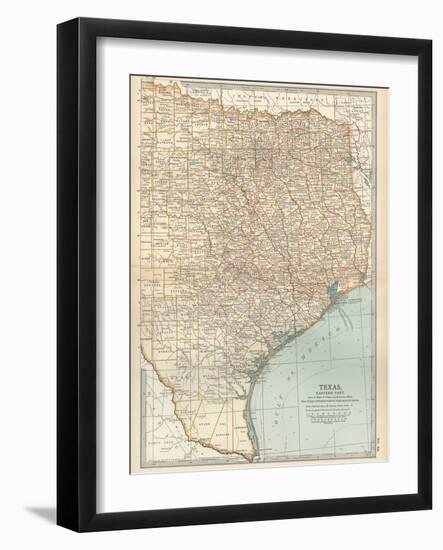 Map of Texas, Eastern Part. United States-Encyclopaedia Britannica-Framed Art Print
