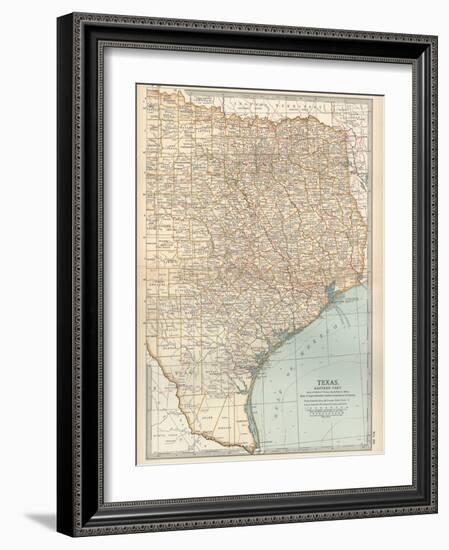 Map of Texas, Eastern Part. United States-Encyclopaedia Britannica-Framed Art Print
