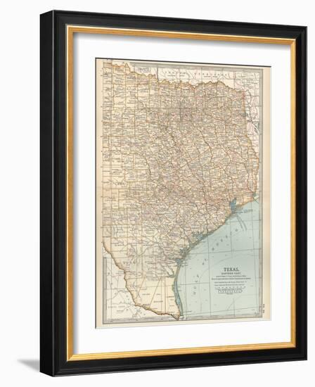 Map of Texas, Eastern Part. United States-Encyclopaedia Britannica-Framed Art Print