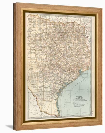 Map of Texas, Eastern Part. United States-Encyclopaedia Britannica-Framed Stretched Canvas