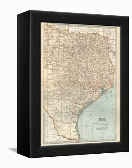 Map of Texas, Eastern Part. United States-Encyclopaedia Britannica-Framed Stretched Canvas