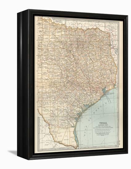 Map of Texas, Eastern Part. United States-Encyclopaedia Britannica-Framed Stretched Canvas