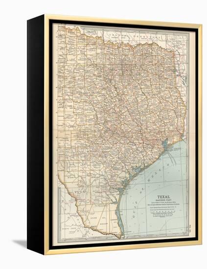 Map of Texas, Eastern Part. United States-Encyclopaedia Britannica-Framed Stretched Canvas