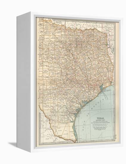 Map of Texas, Eastern Part. United States-Encyclopaedia Britannica-Framed Stretched Canvas