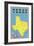 Map of Texas, Flags-null-Framed Art Print