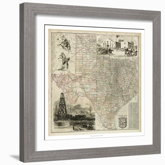 Map of Texas-null-Framed Premium Giclee Print