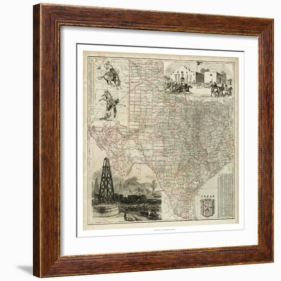 Map of Texas-null-Framed Premium Giclee Print