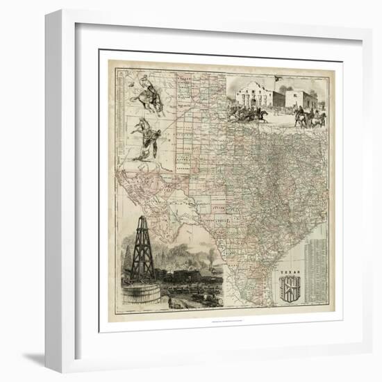 Map of Texas-null-Framed Premium Giclee Print