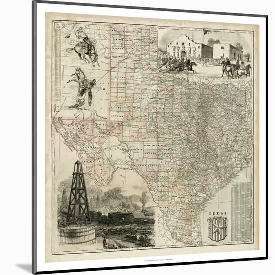 Map of Texas-null-Mounted Art Print
