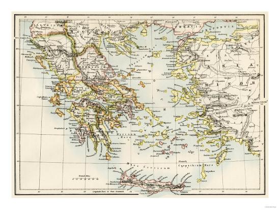 Map Of The Aegean Sea In The Time Of Ancient Greece Giclee Print Art Com Map Of The Aegean Sea In The Time Of Ancient Greece Giclee Print Art Com
