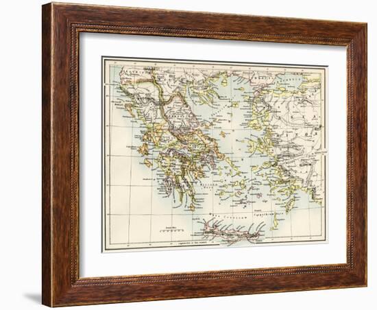 Map of the Aegean Sea in the Time of Ancient Greece-null-Framed Giclee Print