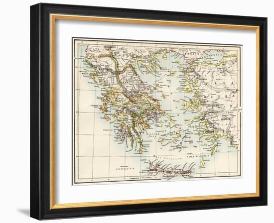 Map of the Aegean Sea in the Time of Ancient Greece-null-Framed Giclee Print