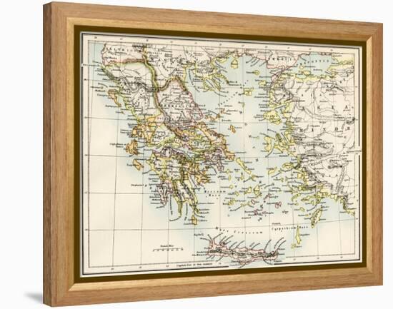 Map of the Aegean Sea in the Time of Ancient Greece-null-Framed Premier Image Canvas