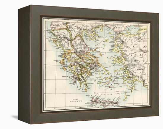 Map of the Aegean Sea in the Time of Ancient Greece-null-Framed Premier Image Canvas