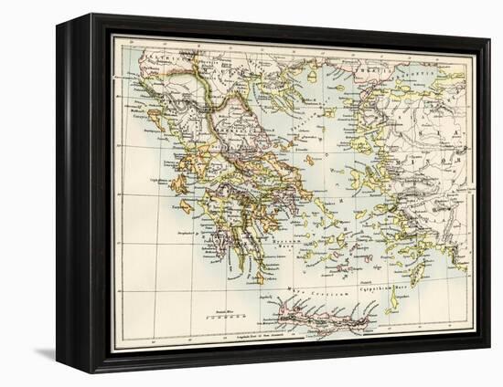 Map of the Aegean Sea in the Time of Ancient Greece-null-Framed Premier Image Canvas