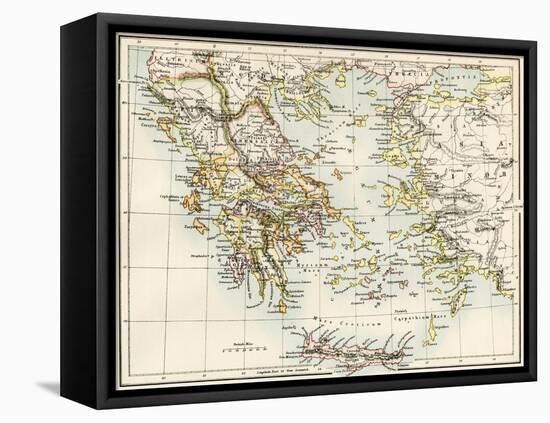 Map of the Aegean Sea in the Time of Ancient Greece-null-Framed Premier Image Canvas