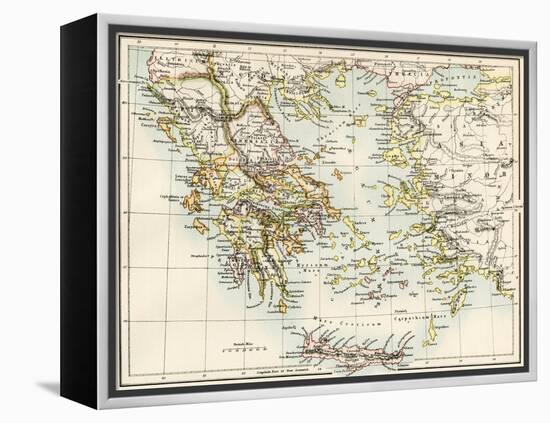 Map of the Aegean Sea in the Time of Ancient Greece-null-Framed Premier Image Canvas