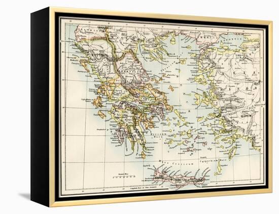 Map of the Aegean Sea in the Time of Ancient Greece-null-Framed Premier Image Canvas