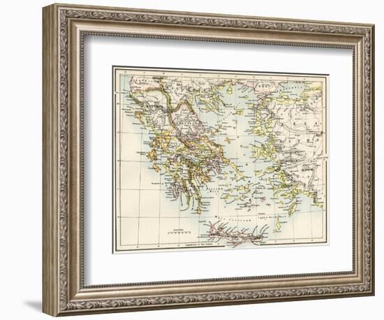 Map of the Aegean Sea in the Time of Ancient Greece-null-Framed Giclee Print