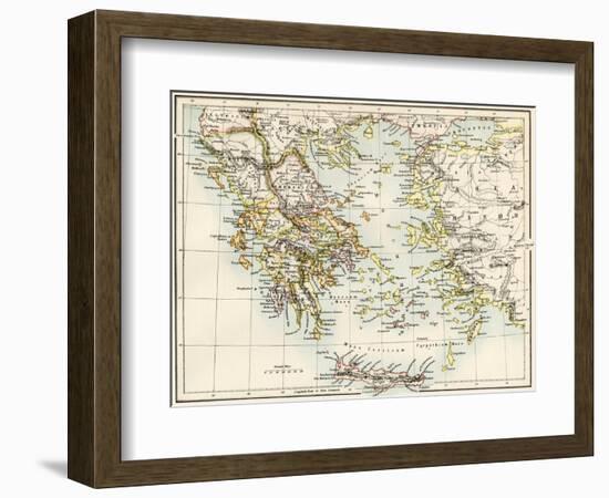 Map of the Aegean Sea in the Time of Ancient Greece-null-Framed Giclee Print