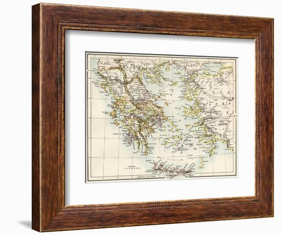 Map of the Aegean Sea in the Time of Ancient Greece-null-Framed Giclee Print