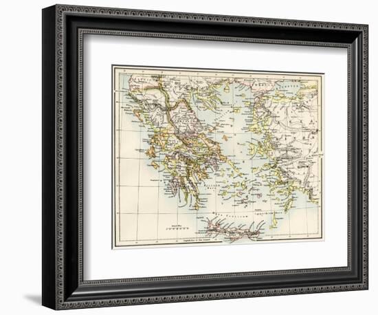 Map of the Aegean Sea in the Time of Ancient Greece-null-Framed Giclee Print