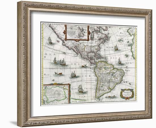 Map of the Americas, 1631-Henricus Hondius-Framed Giclee Print