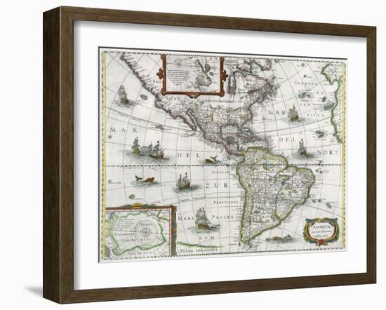 Map of the Americas, 1631-Henricus Hondius-Framed Giclee Print