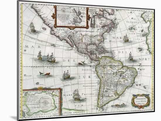 Map of the Americas, 1631-Henricus Hondius-Mounted Giclee Print