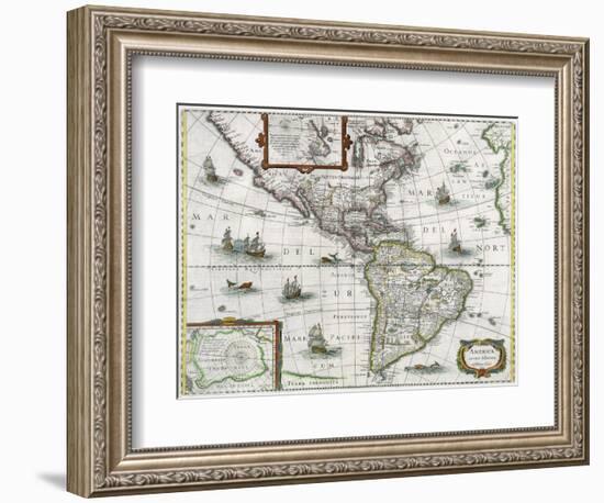 Map of the Americas, 1631-Henricus Hondius-Framed Giclee Print