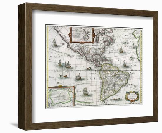 Map of the Americas, 1631-Henricus Hondius-Framed Giclee Print