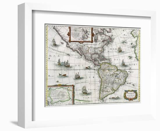 Map of the Americas, 1631-Henricus Hondius-Framed Giclee Print