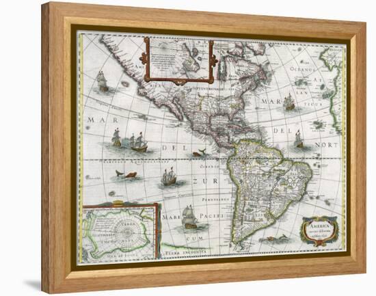 Map of the Americas, 1631-Henricus Hondius-Framed Premier Image Canvas