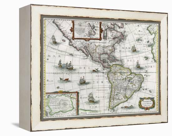Map of the Americas, 1631-Henricus Hondius-Framed Premier Image Canvas