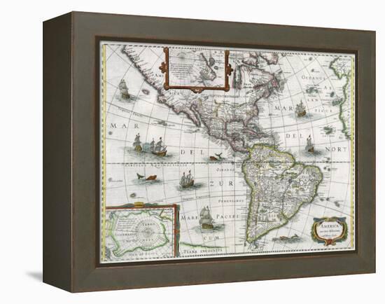 Map of the Americas, 1631-Henricus Hondius-Framed Premier Image Canvas