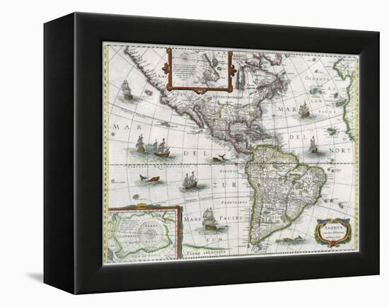 Map of the Americas, 1631-Henricus Hondius-Framed Premier Image Canvas