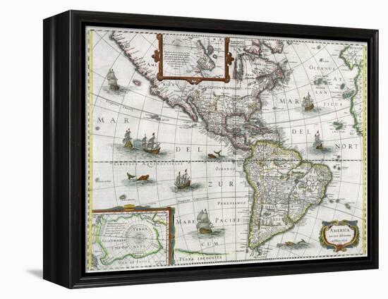 Map of the Americas, 1631-Henricus Hondius-Framed Premier Image Canvas