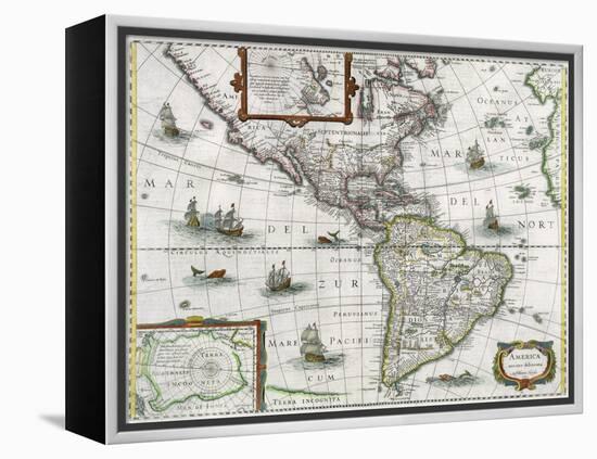 Map of the Americas, 1631-Henricus Hondius-Framed Premier Image Canvas